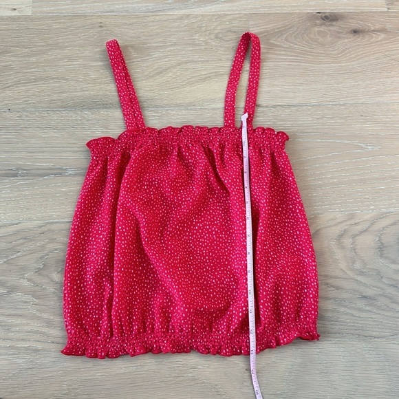 Express Red Polka Dot crop Top Cinched Waist Tank Top Springy Flowy Loose Fit - Picture 6 of 11